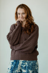Slub Sweater - Organic cotton crew neck sweater in earthy colors knit from slub yarn