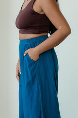 Indigo dyed Saras Pants - ice dyed and solid natural indigo cotton palazzo pants