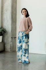 Indigo dyed Saras Pants - ice dyed and solid natural indigo cotton palazzo pants