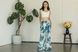Indigo dyed Saras Pants - ice dyed and solid natural indigo cotton palazzo pants
