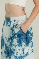 Indigo dyed Saras Pants - ice dyed and solid natural indigo cotton palazzo pants
