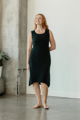 Bee Dress - beautifully knit organic cotton sweater dress with braided belt