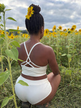 Undyed organic cotton bralette - natural fiber non toxic cross back bralette