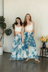 Indigo dyed Saras Pants - ice dyed and solid natural indigo cotton palazzo pants