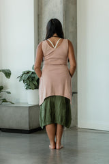 Botanical Dragonfly Dress - tunic dress made from 100% organic cotton futbol fabric and fully naturally dyed