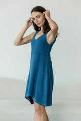 Botanical Dragonfly Dress - tunic dress made from 100% organic cotton futbol fabric and fully naturally dyed