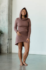 Nomad dress -*new colors* hooded cowl dress with pocket- made from 100% organic cotton jersey