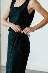 Míša Dress - Organic cotton lightweight sleeveless sweater knit dress with drawstring and pockets