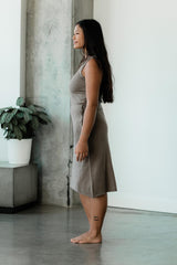 Míša Dress - Organic cotton lightweight sleeveless sweater knit dress with drawstring and pockets