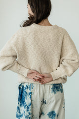 Slub Sweater - Organic cotton crew neck sweater in earthy colors knit from slub yarn