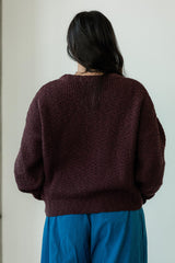 Slub Sweater - Organic cotton crew neck sweater in earthy colors knit from slub yarn