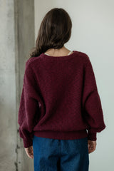 Slub Sweater - Organic cotton crew neck sweater in earthy colors knit from slub yarn