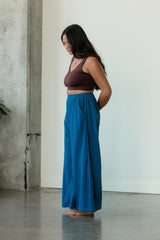Indigo dyed Saras Pants - ice dyed and solid natural indigo cotton palazzo pants