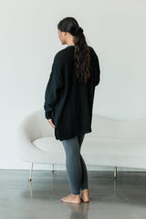 Delightful Duster (Midi) - organic cotton kimono style open sweater with lace knit