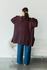 Delightful Duster (Midi) - organic cotton kimono style open sweater with lace knit