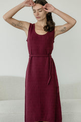 Bee Dress - beautifully knit organic cotton sweater dress with braided belt