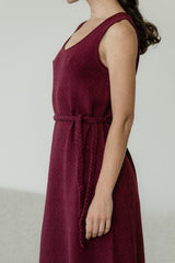 Bee Dress - beautifully knit organic cotton sweater dress with braided belt