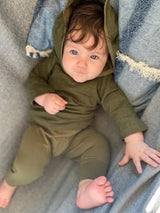 Organic cotton baby hoodie - 100% organic cotton baby clothes- hooded shirt for little ones