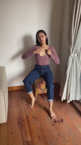 Stonewashed Jeans Número Uno - organic cotton indigo dyed chemical free denim - high waisted comfortable fit